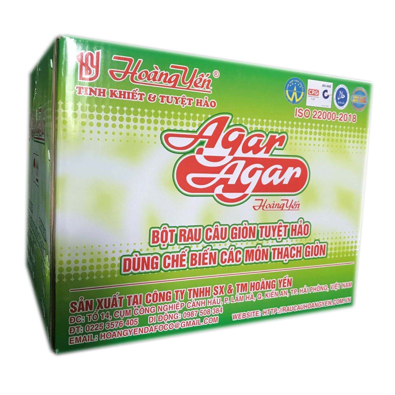 Thùng bột rau câu giòn (Agar - Agar) 6kg (400 gói x 25g) - Rau câu ...